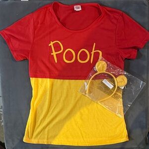 Disney Red and Yellow Pooh Women's Tee
